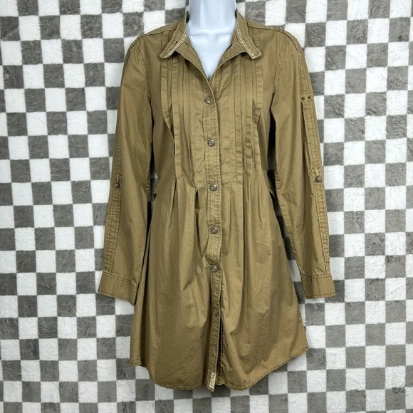 Converse One Star Dress Button down long sleeve size S kakhi tan - Picture 3 of 9